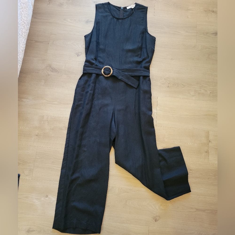 LOFT Black Linen Jumpsuit 12p